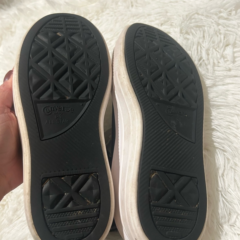 Converse platform Black High-Top Sneakers with White Accents size 7 - Picture 10 of 10